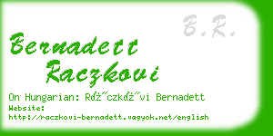 bernadett raczkovi business card